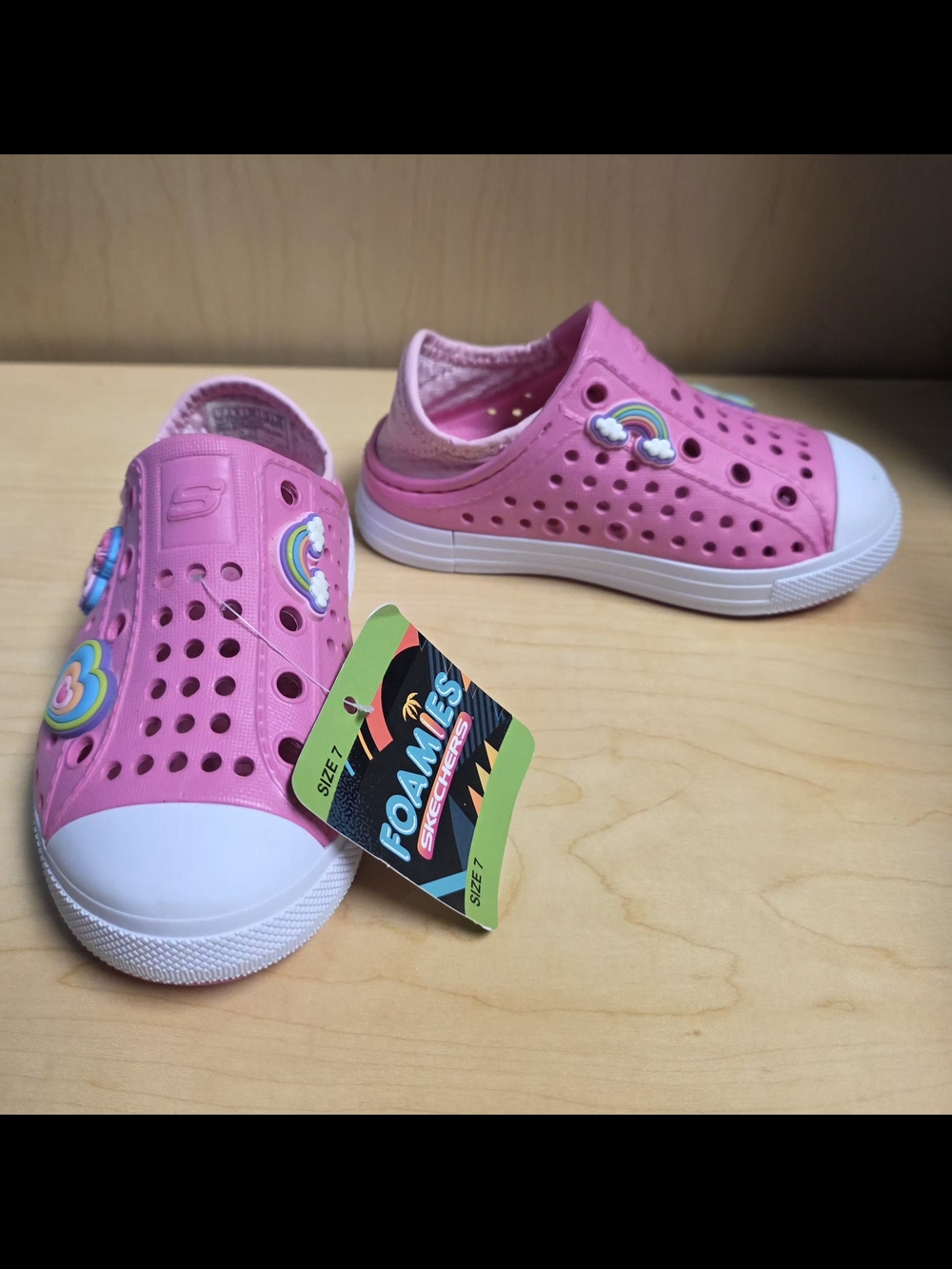 Skechers Kids' Pink Foamies Slip-On Water Shoe